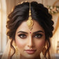 Modern 22KT Gold Geometric Maang Tikka with Ruby Stone Accents