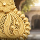 Modern 22KT Gold Geometric Maang Tikka with Ruby Stone Accents