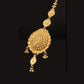 22KT Yellow Gold Sunburst Maang Tikka | Handcrafted Gold Tikka with Pearls
