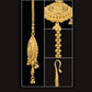 22KT Yellow Gold Sunburst Maang Tikka | Handcrafted Gold Tikka with Pearls