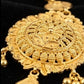 22KT Yellow Gold Sunburst Maang Tikka | Handcrafted Gold Tikka with Pearls