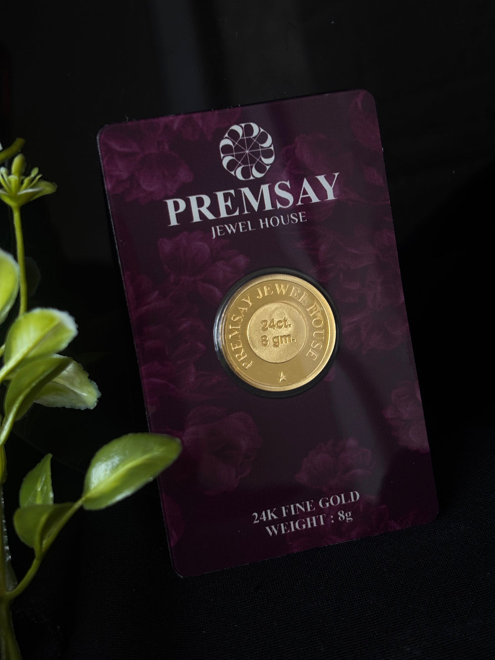 Premsay Jewel House 24K (995) Pure Gold Coin – 8 Grams