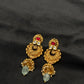22K Gold Traditional Necklace and Earrings Set with Intricate Design