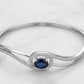 92.5 Silver Sapphire-Blue Swirl Statement Bangle