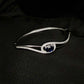 92.5 Silver Sapphire-Blue Swirl Statement Bangle