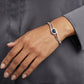 92.5 Silver Sapphire-Blue Swirl Statement Bangle