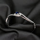 92.5 Silver Sapphire-Blue Swirl Statement Bangle