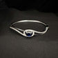 92.5 Silver Sapphire-Blue Swirl Statement Bangle
