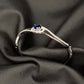 92.5 Silver Sapphire-Blue Swirl Statement Bangle