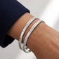 Minimalist Textured 92.5 Sterling Silver Bangle Set