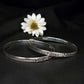 Minimalist Textured 92.5 Sterling Silver Bangle Set