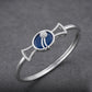 Celestial Azure 92.5 Sterling Silver Art-Deco Bangle