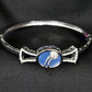Celestial Azure 92.5 Sterling Silver Art-Deco Bangle
