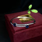 Sapphire Heart Dual-Row 92.5 Sterling Silver Bangle