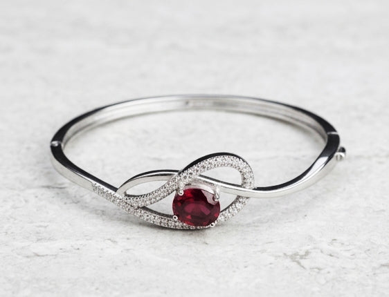 92.5 Sterling Silver Infinity Swirl Bangle