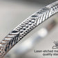 Floral Etched Sterling Silver Bangle Set