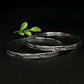 Floral Etched Sterling Silver Bangle Set