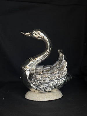 999 Pure Silver Foil Swan Pair - Decorative Showpieces