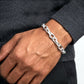 Hand-Carved Texture Sterling Silver Link Bracelet