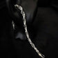 Hand-Carved Texture Sterling Silver Link Bracelet