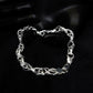Hand-Carved Texture Sterling Silver Link Bracelet