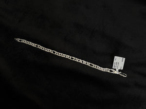 Classic Figaro Duo Sterling Silver Gents Bracelet