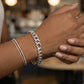 Classic Figaro Duo Sterling Silver Gents Bracelet