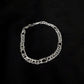 Classic Figaro Duo Sterling Silver Gents Bracelet