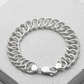 Urban Mesh Sterling Silver Gents Curb Bracelet