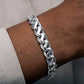 Infinity Wave Sterling Silver Gents Link Bracelet