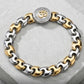 Two-Tone Sacred Om Sterling Silver Gents Bracelet