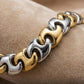 Two-Tone Sacred Om Sterling Silver Gents Bracelet