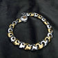 Two-Tone Sacred Om Sterling Silver Gents Bracelet