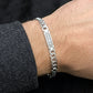 Greek Fretwork Curb Link Sterling Silver Gents Bracelet