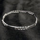 Greek Fretwork Curb Link Sterling Silver Gents Bracelet