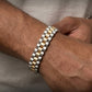 Presidential Two-Tone Sterling Silver Gents Link Bracelet