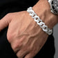 Iced Frost Ceramic & Sterling Silver Gents Cuban Bracelet