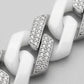 Iced Frost Ceramic & Sterling Silver Gents Cuban Bracelet