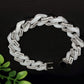 Iced Frost Ceramic & Sterling Silver Gents Cuban Bracelet