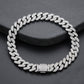 Diamond-Ice Sterling Silver Gents Cuban Bracelet