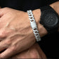 Diamond-Ice Sterling Silver Gents Cuban Bracelet