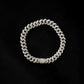 Diamond-Ice Sterling Silver Gents Cuban Bracelet