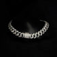 Diamond-Ice Sterling Silver Gents Cuban Bracelet
