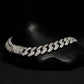 Diamond-Ice Sterling Silver Gents Cuban Bracelet