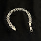 Modern Precision Dual-Textured Sterling Silver Gents Bracelet