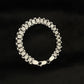 Modern Precision Dual-Textured Sterling Silver Gents Bracelet