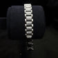 Modern Precision Dual-Textured Sterling Silver Gents Bracelet