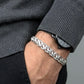 Textured Infinity Link Sterling Silver Gents Bracelet