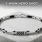 Modern Grid-Etch Sterling Silver Gents Bar Bracelet