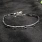 Modern Grid-Etch Sterling Silver Gents Bar Bracelet